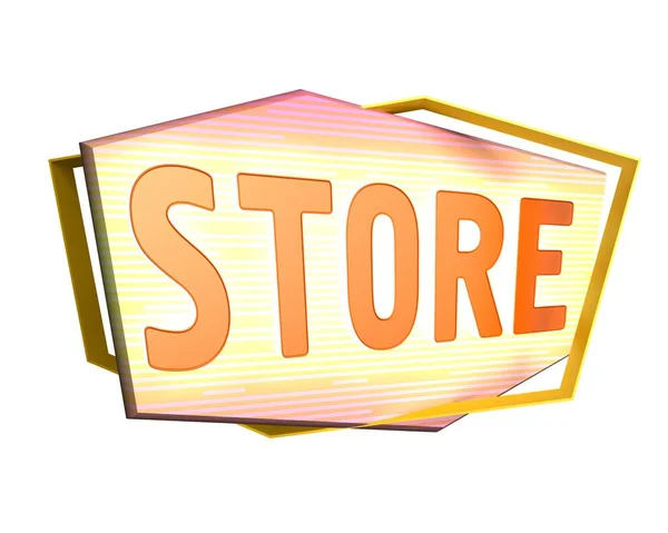 Abzeichen Mit Dem Wort Store Isoliert Auf Weiß Darstellung — Stockfoto