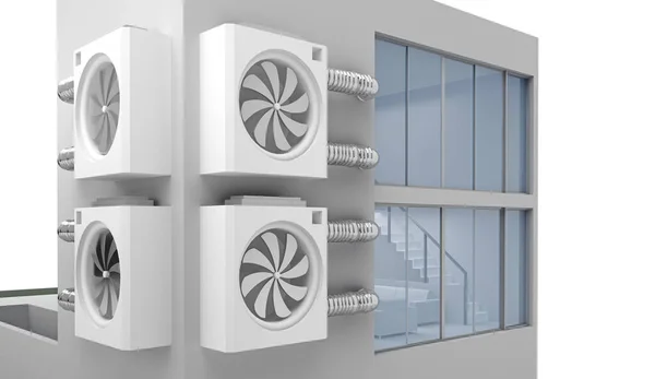 Duvarda özel bir ev kliması var. 3d oluşturma