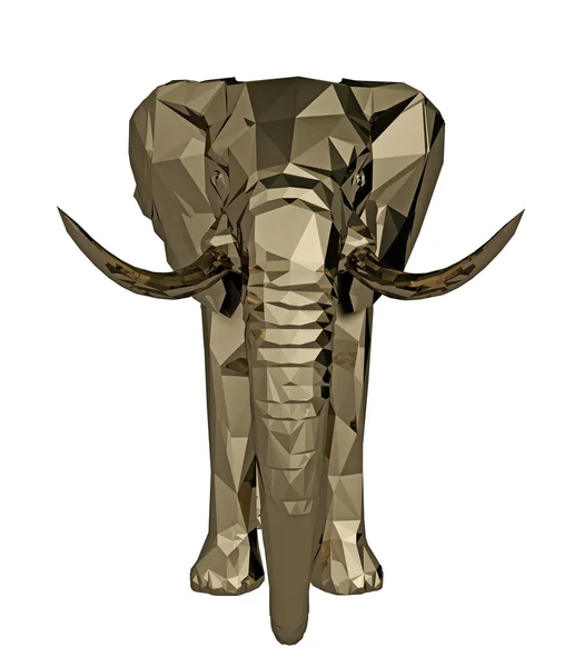 Bronzen olifant geïsoleerd — Stockfoto