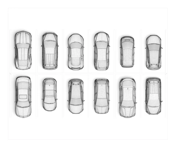 Parking widok z góry — Zdjęcie stockowe