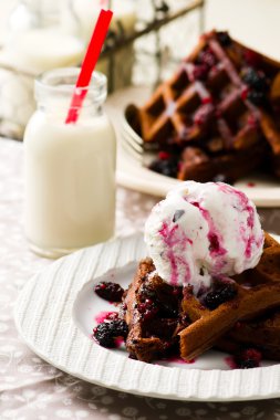  dondurma ve berry sos ile Çikolatalı gözleme