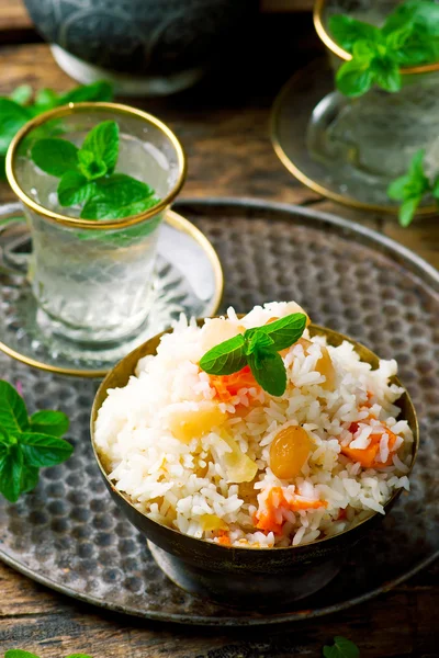 Vegetarische pilaf met pompoen — Stockfoto