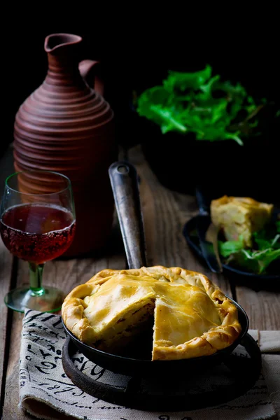 Francia tarta con patata y tocino — Foto de Stock