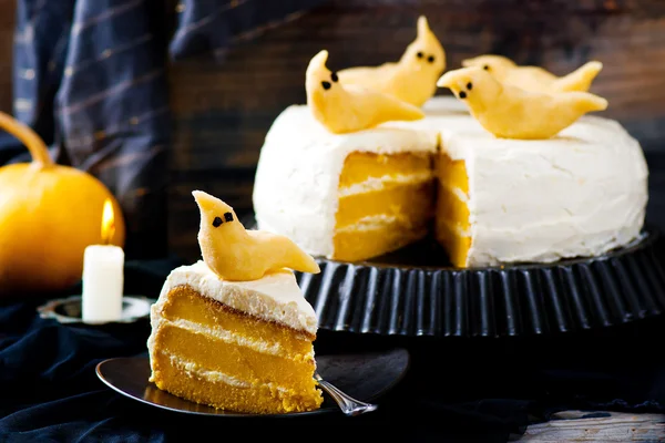 Dyni ciasto na Halloween — Zdjęcie stockowe