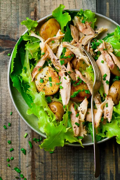 Hühnchen und Kartoffelsalat — Stockfoto