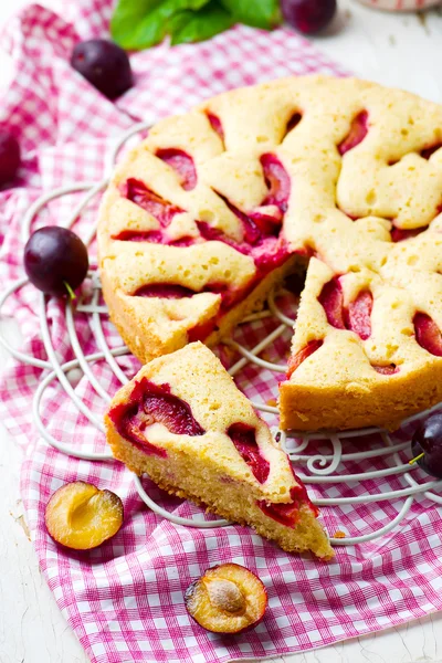 Pastel de ciruela casera — Foto de Stock