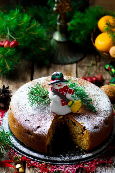 传统的圣诞蛋糕 — 图库照片