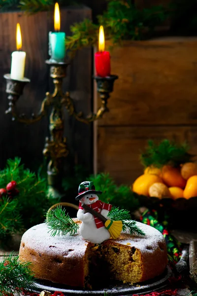 传统的圣诞蛋糕 — 图库照片