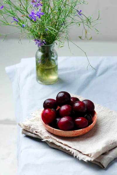Ripe and fresh plums — Stock Photo, Image