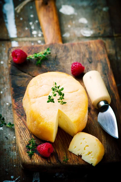 Smoced goat cheese .style vintage — Stock Photo, Image