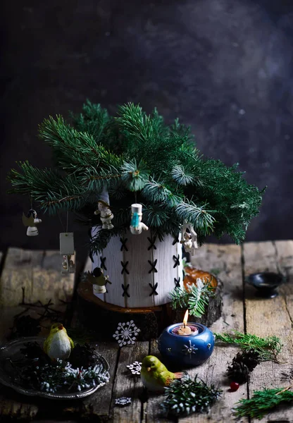 Preiselbeere Glasierte Truthahnfleischbällchen Weihnachtsdekor Selektiver Fokus — Stockfoto