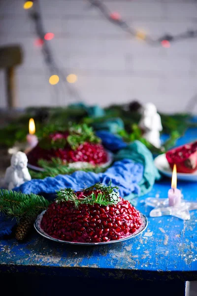 Salad Garnet Bracelet Traditional Russian Festive Salad — Stock Photo, Image