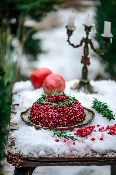 Браслет Салатом Традиционный Русский Праздничный Салат — стоковое фото