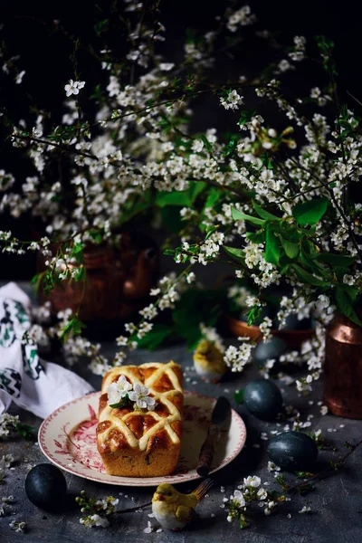 Gorący Bochenek Bułki Tradycyjne Wielkanocne Ciasta Ukierunkowanie Selektywne — Zdjęcie stockowe