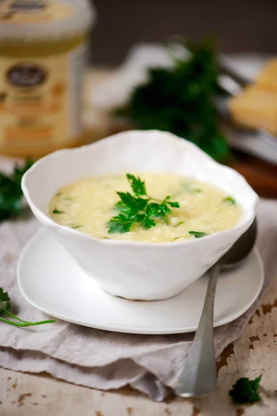 Strachatella Italian Soup Style Vintage Selectiveフォーカス — ストック写真