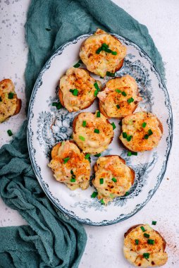 Kajun srimp tostu. seçici odak