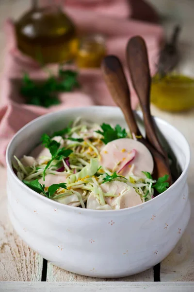Escalade Salade Chou Jambon Salade Style Rustic Selective Focus — Photo