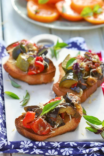 Bruschetta ratatouille ile — Stok fotoğraf