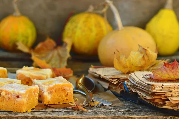 Pumpkin pie about cream cheese — Stock Photo, Image