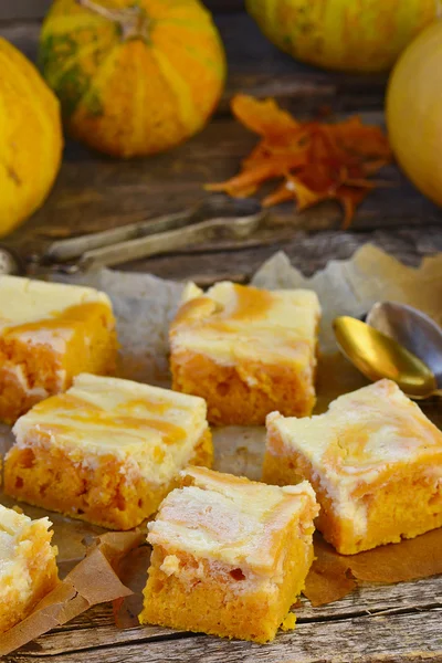 Torta di zucca su formaggio fresco — Foto Stock