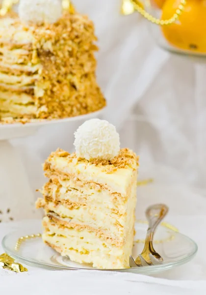 Új év torta "a napoleon " — Stock Fotó