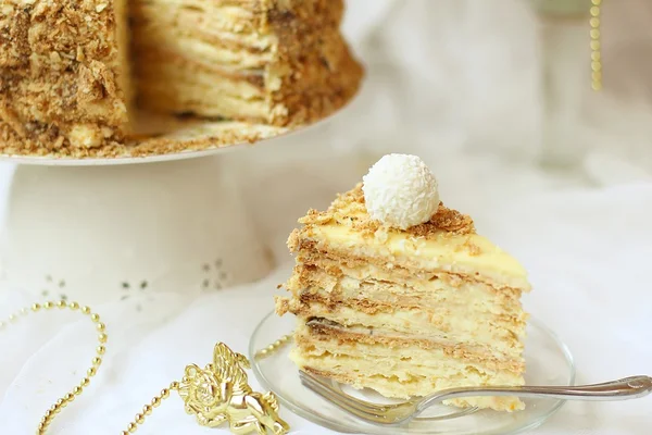 Torta de Ano Novo "um napoleon  " — Fotografia de Stock