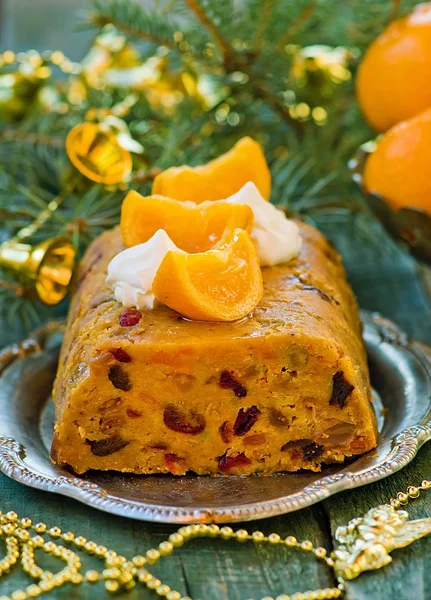 Fruit Christmas pudding — Stockfoto