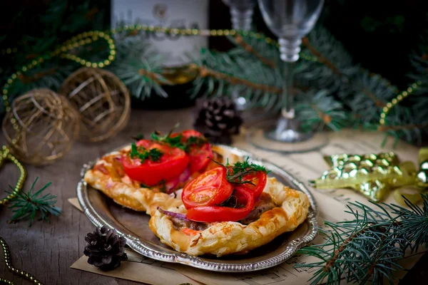 Lachsfilet im Blätterteig — Stockfoto