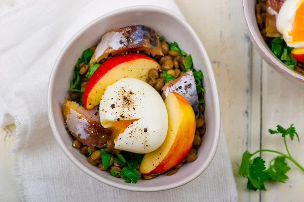 Linsensalat mit — Stockfoto