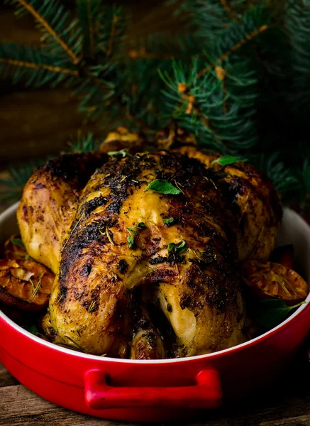 O frango cozido no forno — Fotografia de Stock