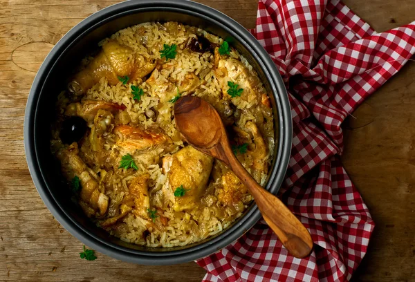 Ayam rebus dengan nasi — Stok Foto