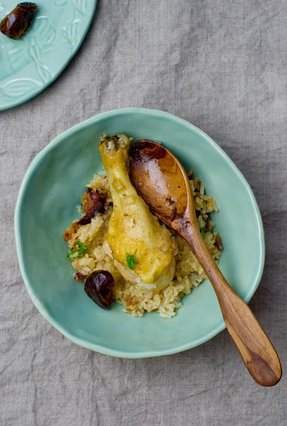 Stewed chicken with rice — Stock Photo, Image