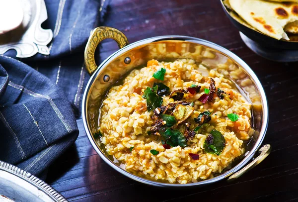 Dhal con la zucca. Cucina indiana — Foto Stock