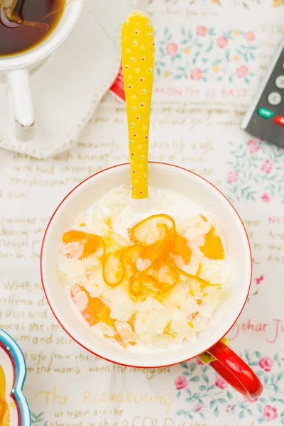 Mingau de arroz com abóbora — Fotografia de Stock