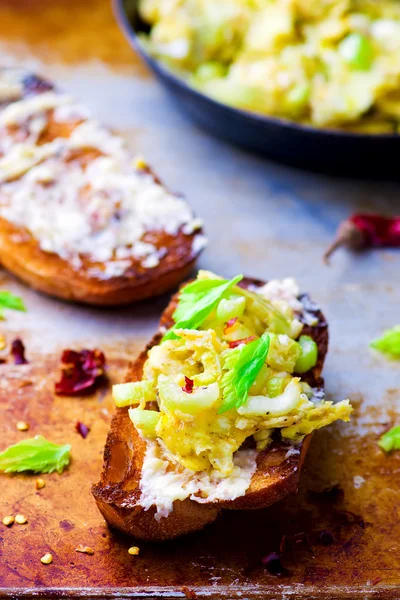 Bruschetta met selderij — Stockfoto