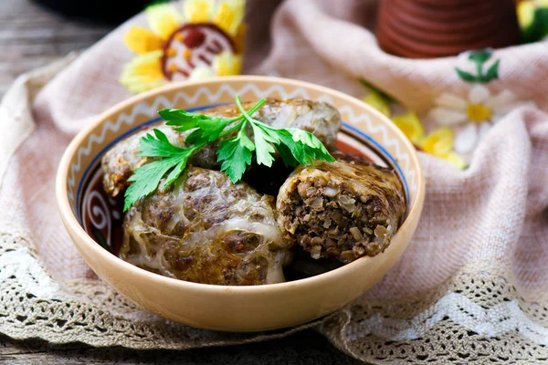 Grechanik con un hígado, un plato de cocina tradicional ucraniana . — Foto de Stock