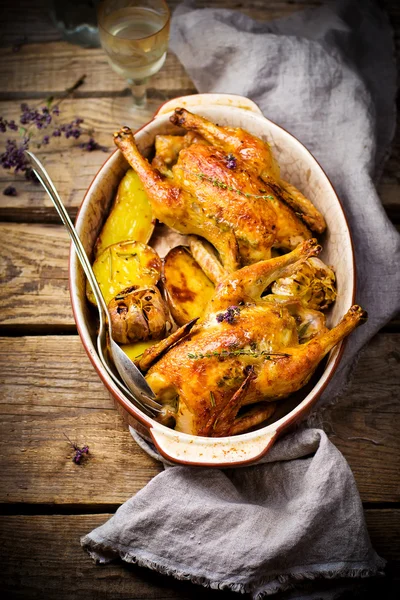 The chicken baked with potato. — Stock Photo, Image
