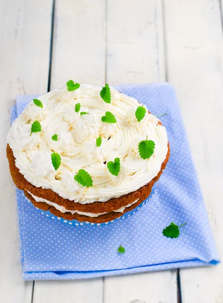 Carrot cream pie from cottage cheese — Stock Photo, Image