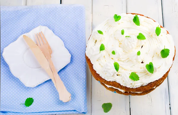 Carrot cream pie from cottage cheese — Stock Photo, Image