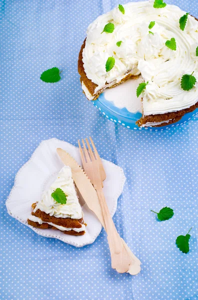 Torta alla panna di carota da fiocchi di latte — Foto Stock