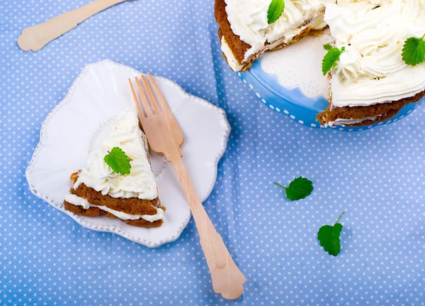 Carrot cream pie from cottage cheese — Stock Photo, Image