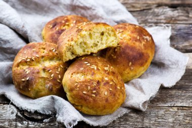 kepeği ve keten tohumu ile buns. sağlıklı gıda.