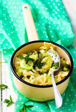 makarna kabak ve nane ile