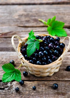 içinde taze blackcurrant basket