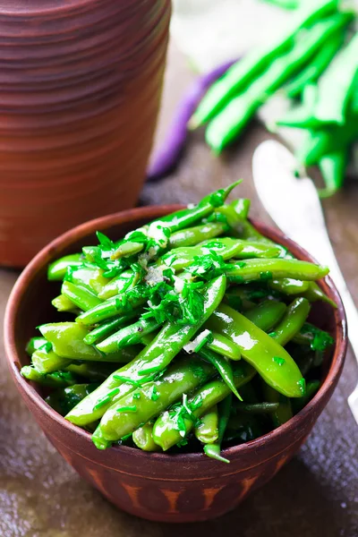 The Georgian salad from green beans — Stock Photo, Image