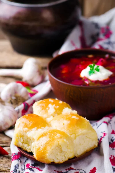 Pampushki, os doces tradicionais ucranianos — Fotografia de Stock