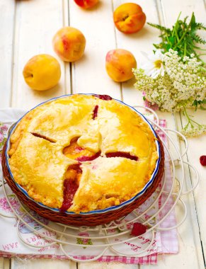  ev yapımı şeftalili pasta  