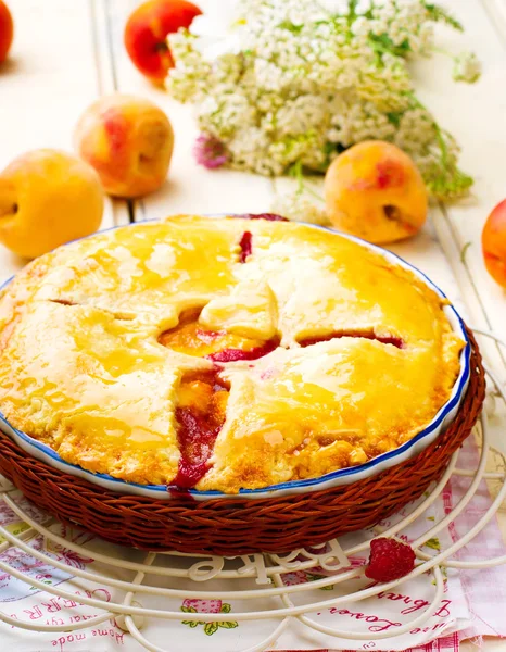 Torta de pêssego caseiro — Fotografia de Stock