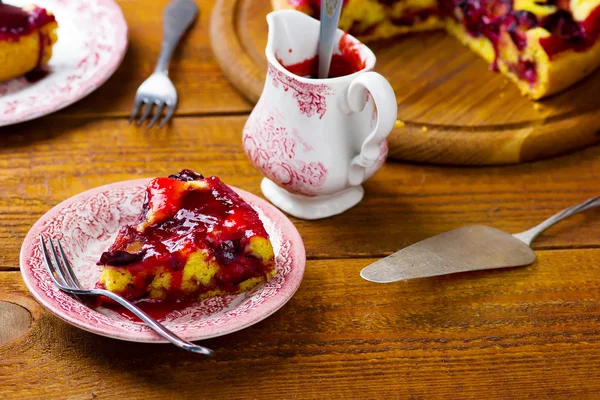 Hausgemachter Pflaumenkuchen — Stockfoto