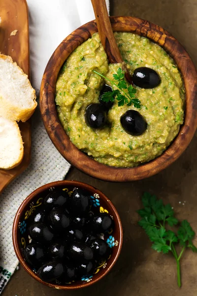 Dip from eggplants on Greek — Stock Photo, Image